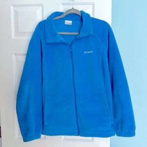 Columbia blue fleece zip up jacket, 2 zip pockets woman’s 2X